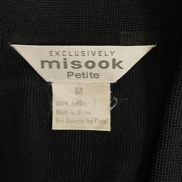 Misook Black Rhinestone Blazer Jacket Acrylic Petite Medium PM - Picture 5 of 6